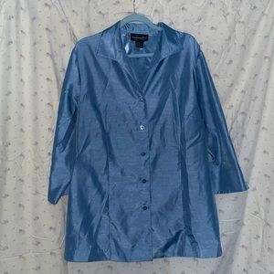Baby blue satin blouse. Size 22W